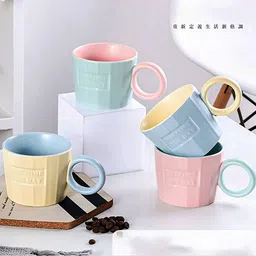 BonZeaL Yellow & Blue Ceramic Matte Coffee Mug 300 ml-20