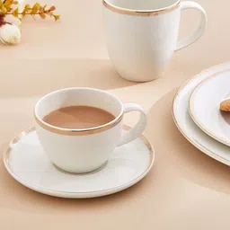 Home Centre White Solid Stoneware Matte Coffee Mug - 350 ML-10