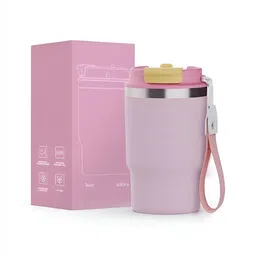 YELONA Pink & Yellow Dishwasher Safe Matte Finish Stainless Steel Coffee Tumbler 420 ml-19