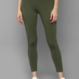 Allen Solly Woman Olive Green Solid Tights-image-14