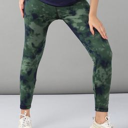 Tuna London Tie & Dye Printed Ankle Length Sports Tights-image-75