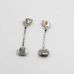 ISHKAARA Artificial Stones Rhodium Plated Drop Earrings image 4