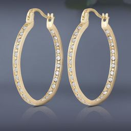 Peora Gold-Plated Contemporary Hoop Earrings-35
