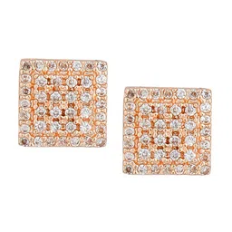 CARDINAL Rose Gold Square American Dimaond Studs Earrings image 2