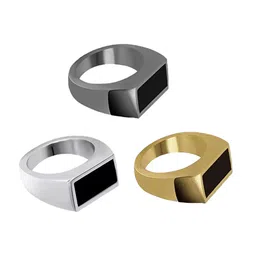 Yellow Chimes Set Of 3 Rectangular Shaped Finger Rings image 2