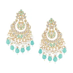 Jazz and Sizzle Gold-Plated Classic Kundan Chandbalis image 3