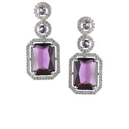 Jazz and Sizzle Silver-Plated American Diamond Studded Drop Earrings image 4