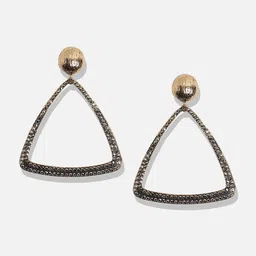 SOHI Gold-Plated Triangular-Shaped Drop Earrings image 3