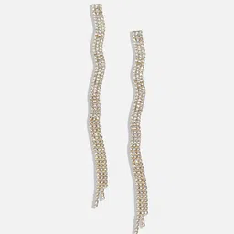 SOHI Gold-Plated Artificial Stones Drop Earrings image 5
