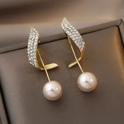 Jewels Galaxy Gold-Plated Contemporary Drop Earrings image 2