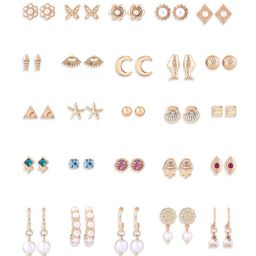 AMI Set of 25 Gold-Plated Contemporary Studs Earrings image 4