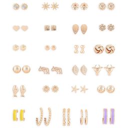 AMI Set Of 25 Gold Plated Contemporary Studs & Drop Earrings image 5