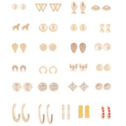 AMI Set of 25 Gold-Plated Contemporary Studs Earrings image 5