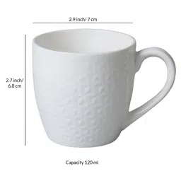CDI White Checked Textured Bone China Glossy Mugs Set of Cups and Mugs image 2
