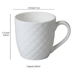 CDI White Checked Textured Bone China Glossy Mugs Set of Cups and Mugs image 2