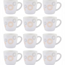 Cello Ricca Mugs Set of 12 Crazy Dots Opalware Cup and Saucer Set-110ml image 2