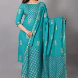 Women Viscose Rayon Kurta Pant Dupatta Set-image-72