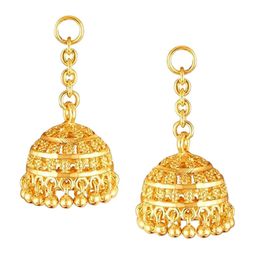 Vighnaharta 3 IN 1 Gold-Plated Stud Earrings With Jhumkha & Chain Drop image 3