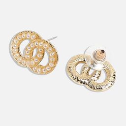 SOHI Gold-Plated Circular Studs Earrings image 3