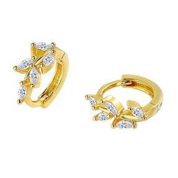 MYKI Gold-Plated Stainless Steel Cubic Zirconia Contemporary Studs Earrings image 3