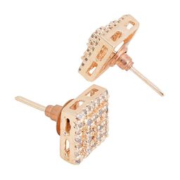 CARDINAL Rose Gold Square American Dimaond Studs Earrings image 3
