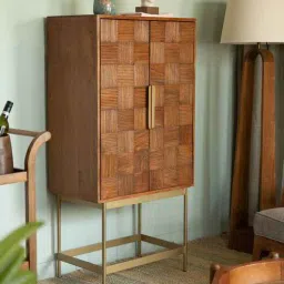 ellementry Bruno Solid Wood Bar Cabinet in Brown Colour-picture-36
