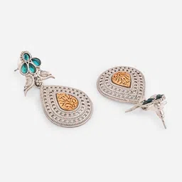 Fida Silver-Plated Teardrop Shaped Drop Earrings image 5