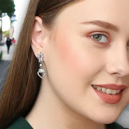 HOT AND BOLD Silver-Plated Floral Drop Earrings-21