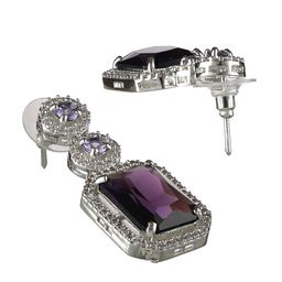 Jazz and Sizzle Silver-Plated American Diamond Studded Drop Earrings image 3