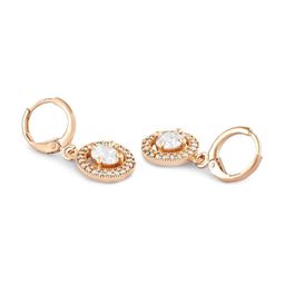 AMI Rose Gold Plated Cubic Zirconia Contemporary Drop Earrings image 3