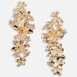 SOHI Gold-Plated Floral Drop Earrings image 5
