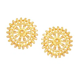 Vighnaharta 3 IN 1 Gold-Plated Stud Earrings With Jhumkha & Chain Drop image 5