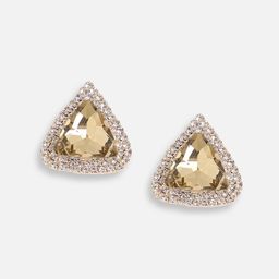 SOHI Gold-Plated Triangular Studs Earrings image 5