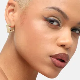 SOHI Gold-Toned Contemporary Studs Earrings-image-58