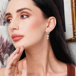 HOT AND BOLD Silver-Plated Contemporary Drop Earrings-29