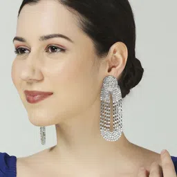 fabula Crystal Studded Drop Earrings image 4