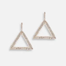 SOHI Silver Plated Triangular Drop Earrings image 2