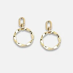 SOHI Gold-Plated Circular Drop Earrings image 4