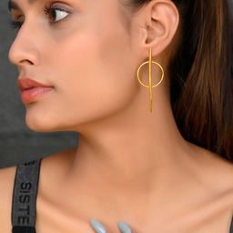 Silvermerc Designs Gold-Plated Circular Drop Earrings-13