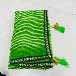 Printed Bandhani Georgette Saree-image-37