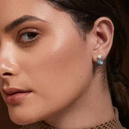 MINUTIAE Silver-Plated Contemporary Stud Earrings image 2