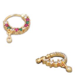 Yellow Chimes Set Of 2 Gold-Plated White & Pink AD-Studded Rings image 5