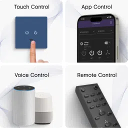 iotics Smart Touch Switch for 2 Lights, Remote, Mobile App, Alexa & Google Home Smart Switch image 2
