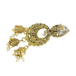 PRIVIU Brass-Plated Crescent Shaped Jhumkas image 5