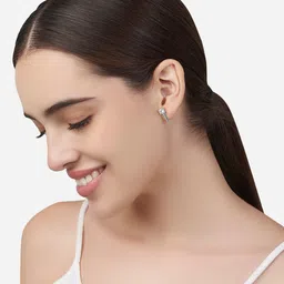 MINUTIAE Silver-Plated Geometric Crystals Studs Earrings image 2