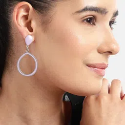 RICHEERA Silver-Plated Teardrop Shaped Drop Earrings image 5