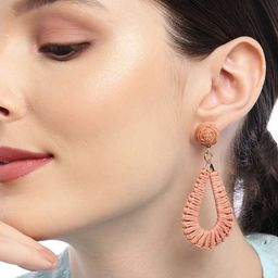 RICHEERA Peach-Coloured Oval Drop Earrings image 4