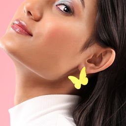 Rubans Voguish Set Of 2 Gold-Plated Heart And Butterfly Shaped Studs Earrings-8