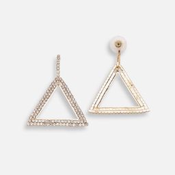 SOHI Silver Plated Triangular Drop Earrings image 3