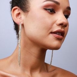 SOHI Gold-Plated Artificial Stones Drop Earrings image 4